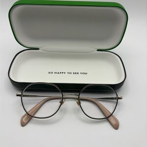 Kate Spade Alaysha Titanium Round Eyeglasses + Case